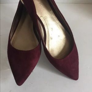 Tahiti Wine  suede Eda pointed toe flats  sz7.5M